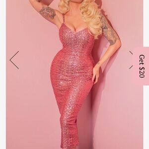 HELP!! ISO GLITZ & GLAMOUR DRESS IN PINK SEQUINS - VIXEN BY MICHELINE PITT